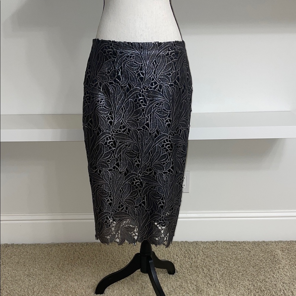 White House Black Market Black Lace Pencil Skirt